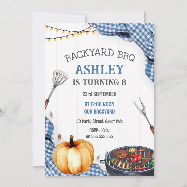 Backyard BBQ Birthday Party Invitation (Devant)