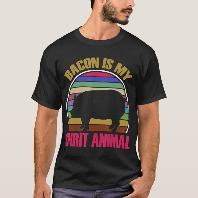 Bacon Est Mon Esprit Animal Barbecue T-Shirt (Devant)