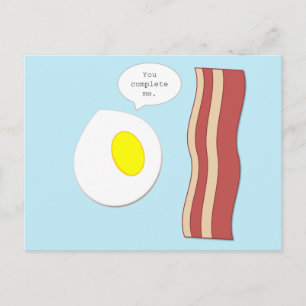 Bacon et carte postale d'oeufs