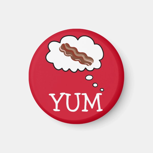Bacon YUM Funny Refrigerator Magnet (Devant)