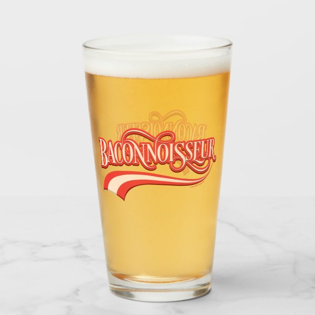 Baconnoisseur (amant bacon) verre (Devant (rempli))