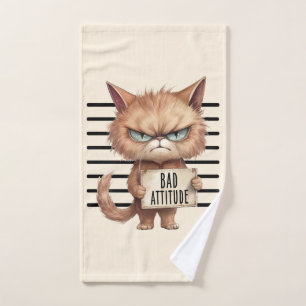 Bad Attitude Chat Mugshot - Drôle Feline Design