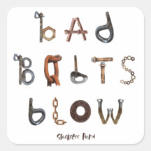 Bad Bolts Blow - Stickers Carrés