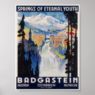 Bad Gastein Autriche Poster Vintage voyage
