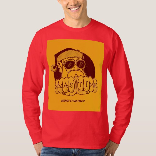 BAD PÈRE NOËL GANGSTER PÈRE NOËL CHRISTMAS T-SHIRT (Devant)