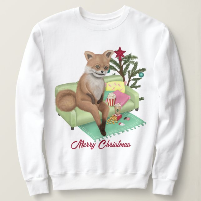 Bad Taxidermy Fox Noël T-shirt Sweatshirt (Design devant)