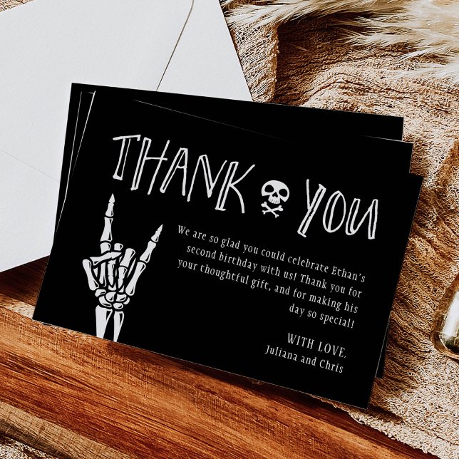 Bad Two The Bone 2nd Birday Party Carte de remerci (Créateur téléchargé)