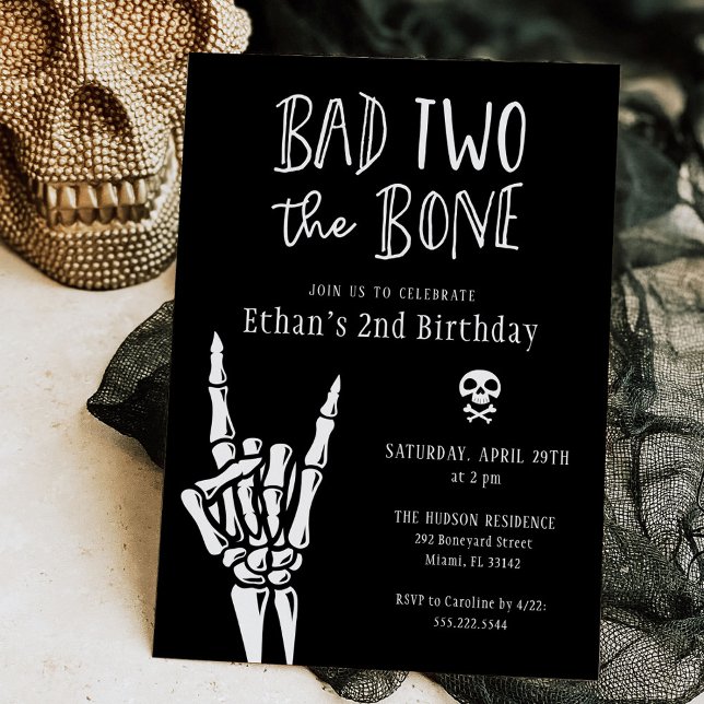 Bad Two The Bone 2nd Birthday Party Invitation (Créateur téléchargé)