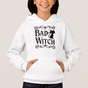 Bad Witch Chat noir noir et blanc Halloween
