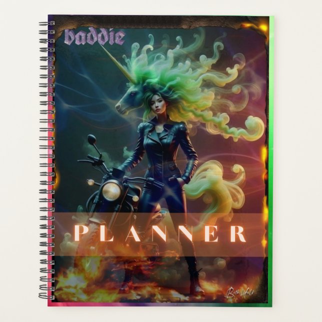 Baddie Unicorn Biker Planner (Devant)
