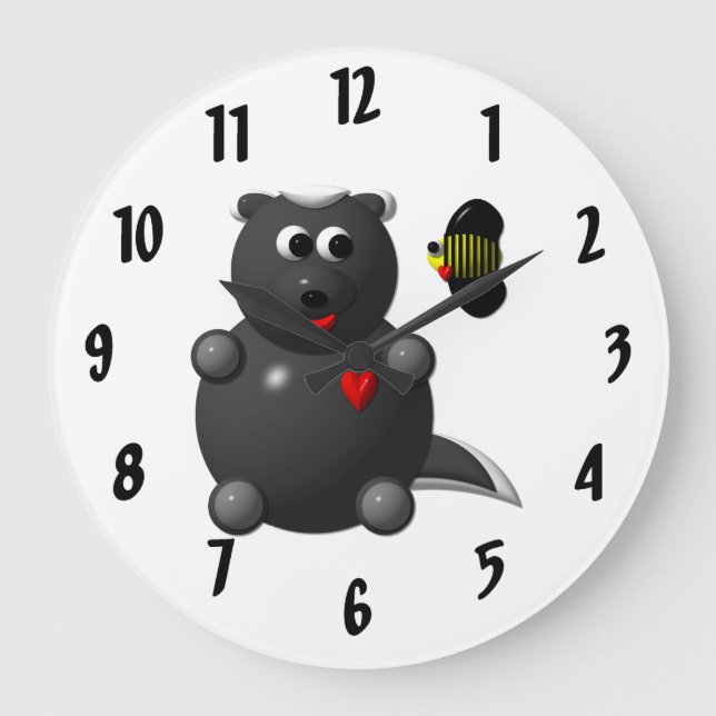 Bade de miel mignonne avec horloge d'abeille (Recto)