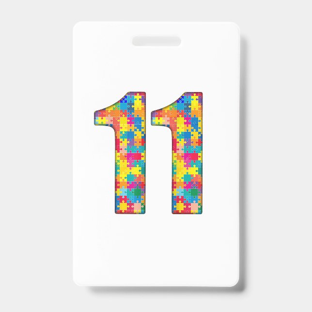 Badge 11e Anniversaire Autisme Insertion Pour Garçon Fil (Avant)