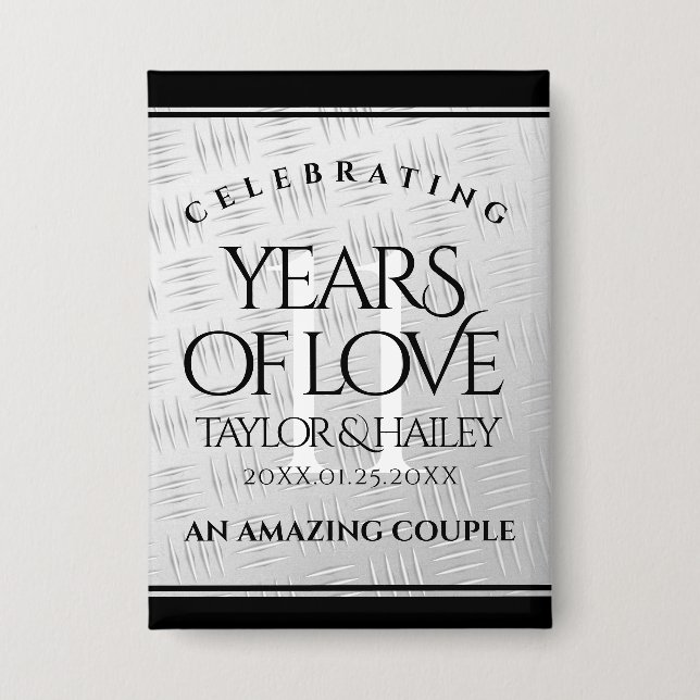 Badge 11ème anniversaire de Mariage en acier (Recto)