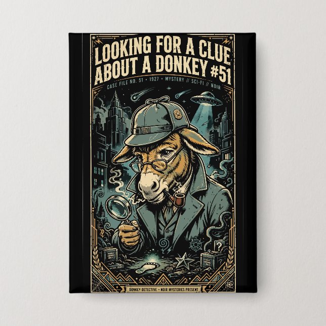 Badge 1920s Detective Donkey Noir Comic (Recto)
