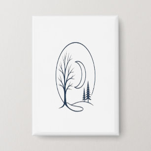 Badge 1. Mystic Winter Forest Circle Line Art T-Shirt 