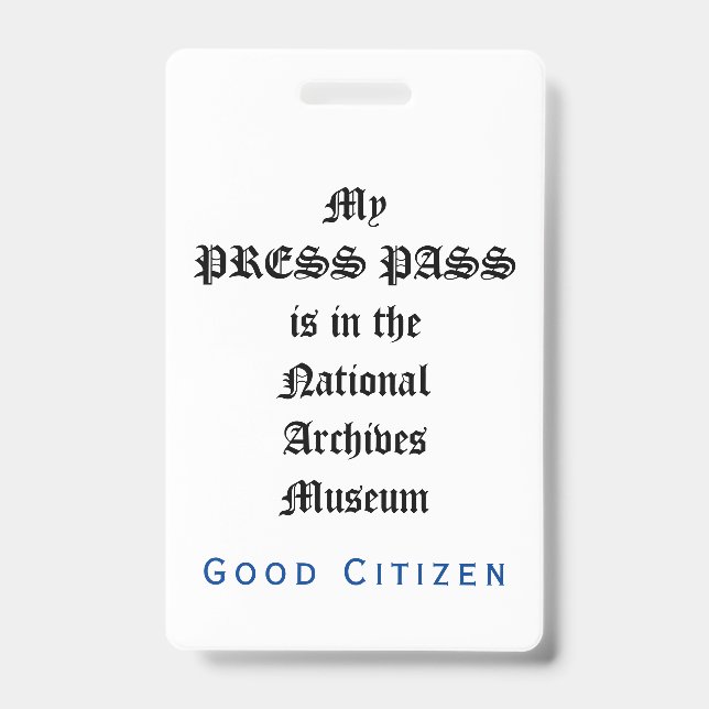 Badge 1er amendement Audit - My Press Pass (Face)