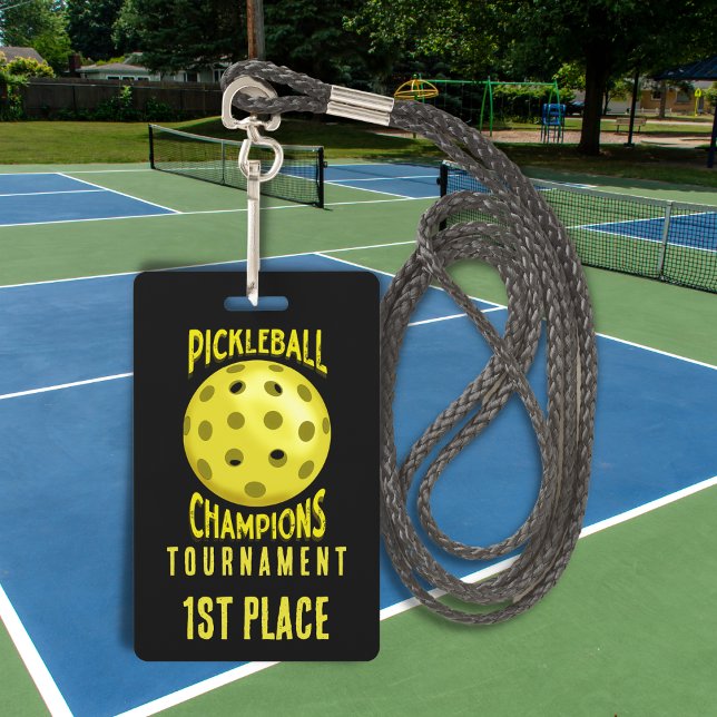 Badge 1ère place Black Yellow Pickleball Tournament Badg (Créateur téléchargé)