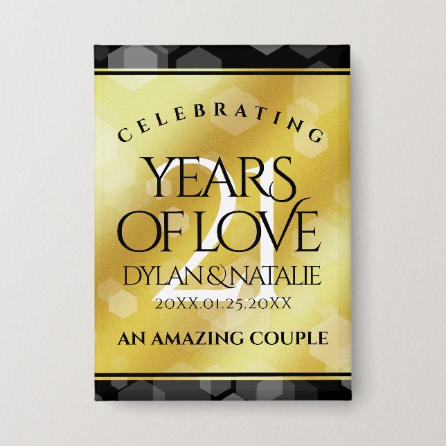 Badge 21ème anniversaire de Mariage en laiton (Recto)