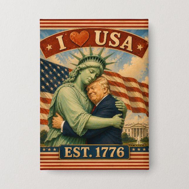 Badge 250 Ans Fierté Américaine Amour USA (Recto)
