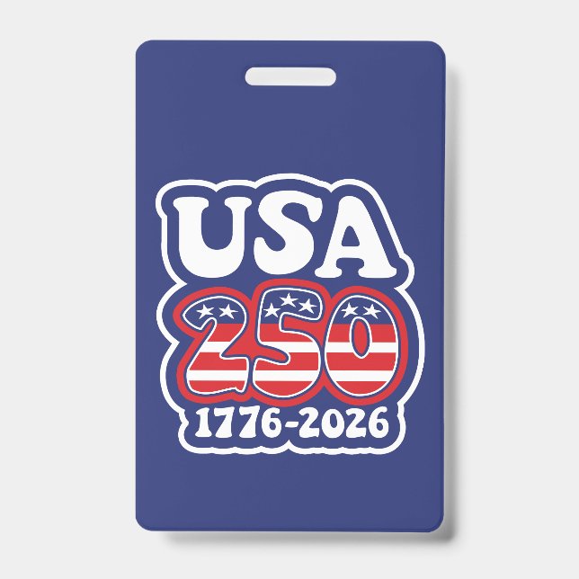 Badge 250e anniversaire de l'Amérique - Groovy USA 250 (Avant)