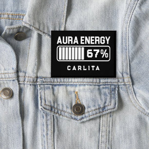 Badge 67 Mème amusant Aura Énergie à 67 Six Sept Mème Ge