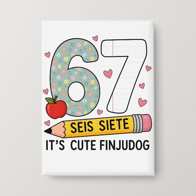 Badge 6 7 Six Sept Joli Professeur Classe Bilingue (Recto)