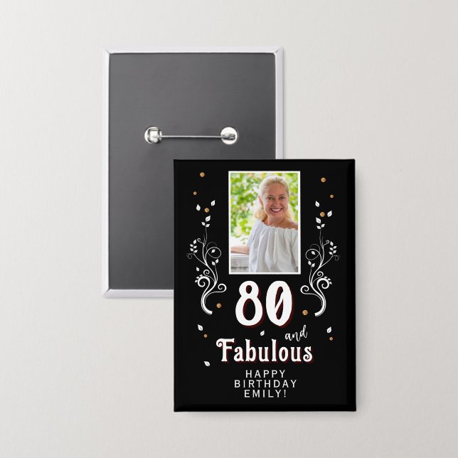 Badge 80 & Fabulous Foliage 80e anniversaire Photo (Recto/Verso)