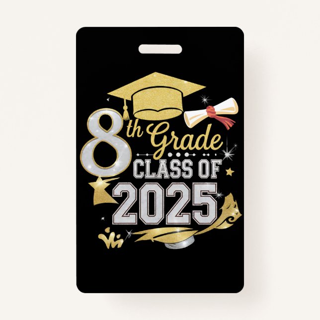 Badge 8e Classe De 2025 Graduate Graduation (Devant)