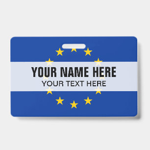 Badge à clip métallique personnalisé avec drapeau