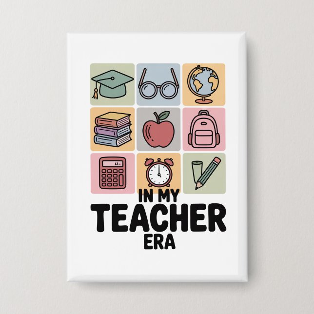 Badge À l'ère de mon professeur Vie d'enseignant de mate (Recto)