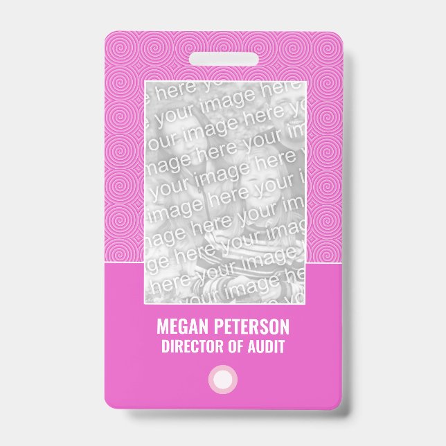 Badge à motif de sucette rose (Avant)
