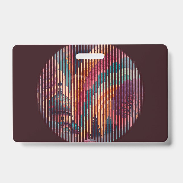 Badge à rayures de fantasy sombre personnalisé (Avant)