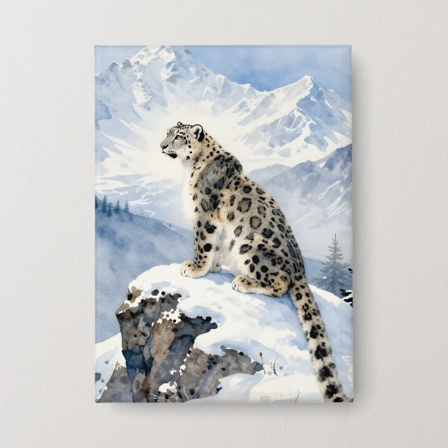 Badge A Snow Leopard on Snowy Peak (Recto)