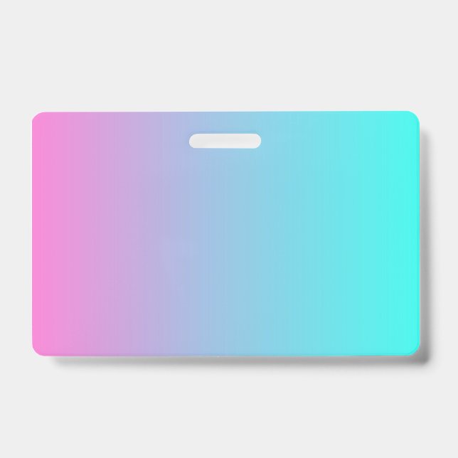 Badge abstrait rose cinglé bleu turquoise ombre (Face)