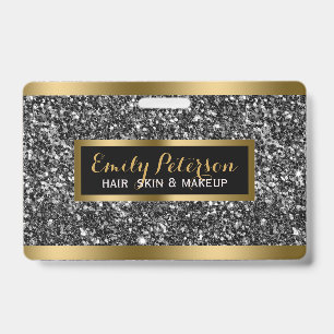 Badge Accents or Parties scintillant Faux gris foncé
