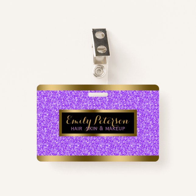 Badge Accents or Parties scintillant Lavender Faux moder (Devant avec clip)