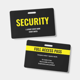 Badge Accès de sécurité personnalisé Minimaliste E-Sport