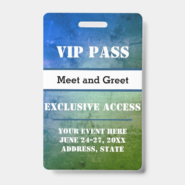 Badge Accès exclusif VIP Pass Événement personnalisé (Avant)