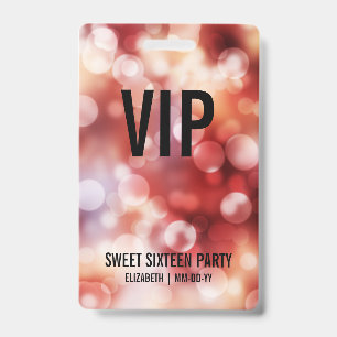 Badge Accès illimité VIP personnalisé Sweet Sixtee