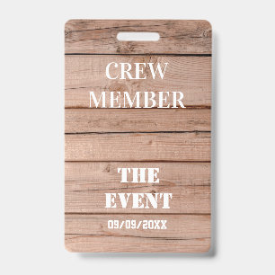 Badge Accès personnalisé unique en bois rustique