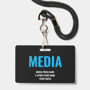 Badge Accès Presse Médias Personnalisés Minimaliste E-Sp