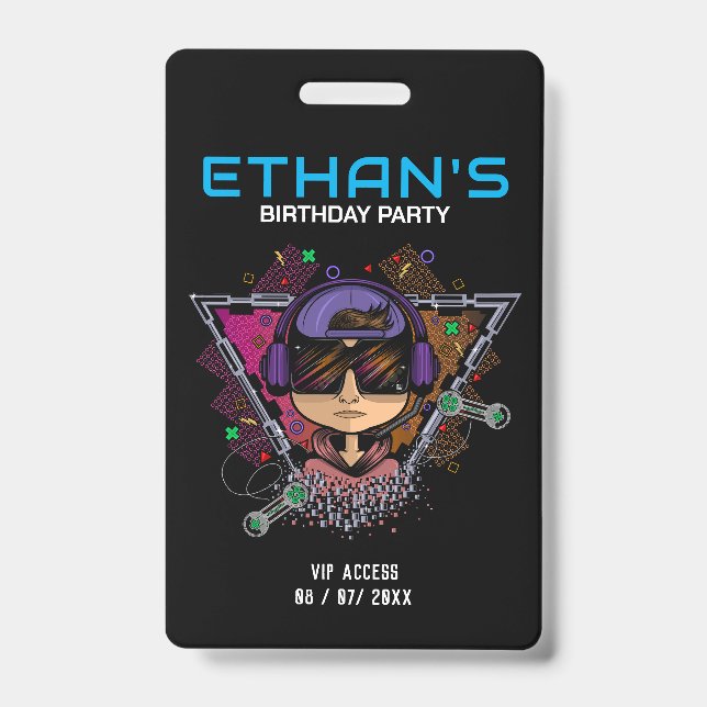 Badge Accès VIP à la fête d'anniversaire (Avant)