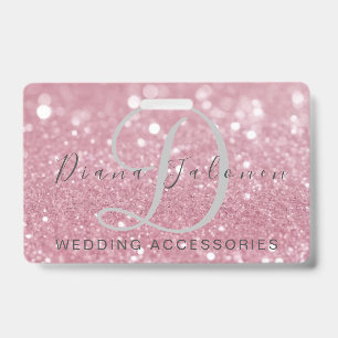 Badge ACCESSOIRES MARIAGES rose parties scintillant