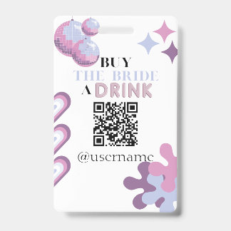 Badge Acheter l'Épouse un verre Crowdfund Bachelorette B