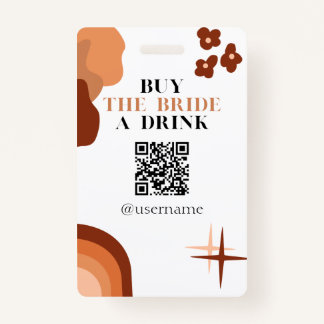 Badge Acheter l'Épouse un verre Crowdfund Bachelorette B