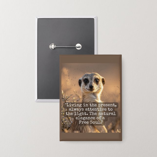 Badge Adventurous Meerkat Living (Recto/Verso)
