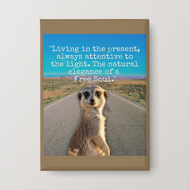 Badge Adventurous Meerkat Living (Recto)