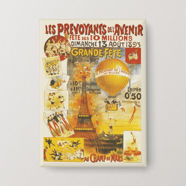 Badge Affiche Antique de la Grande Fête Foire de Paris (Recto)