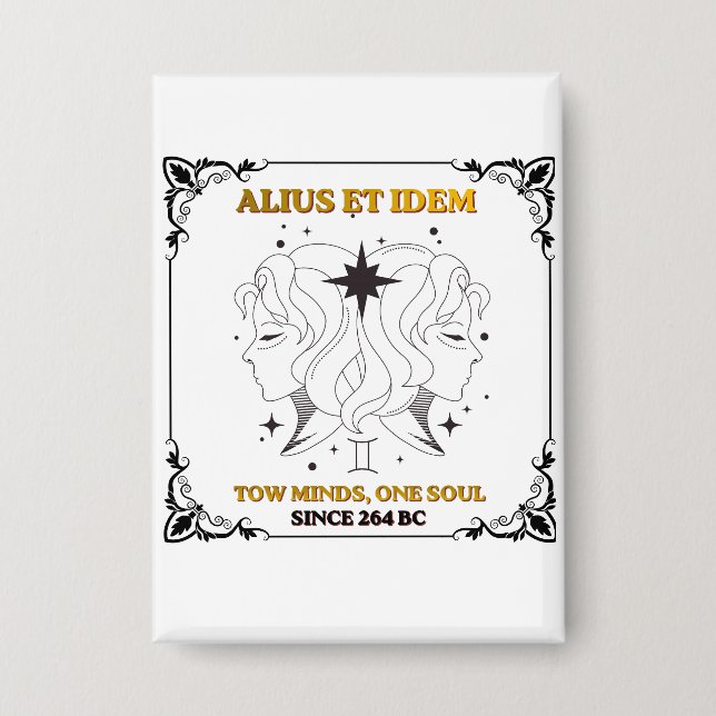 Badge Affiche de carte de tarot de zodiaque Gémeaux vint (Recto)