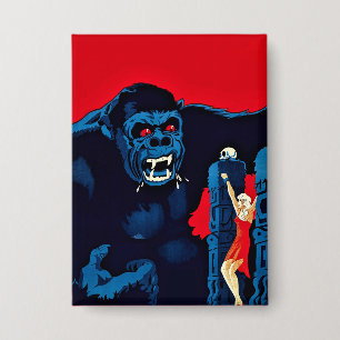 Badge Affiche de film du roi Kong, singe géant monstre e